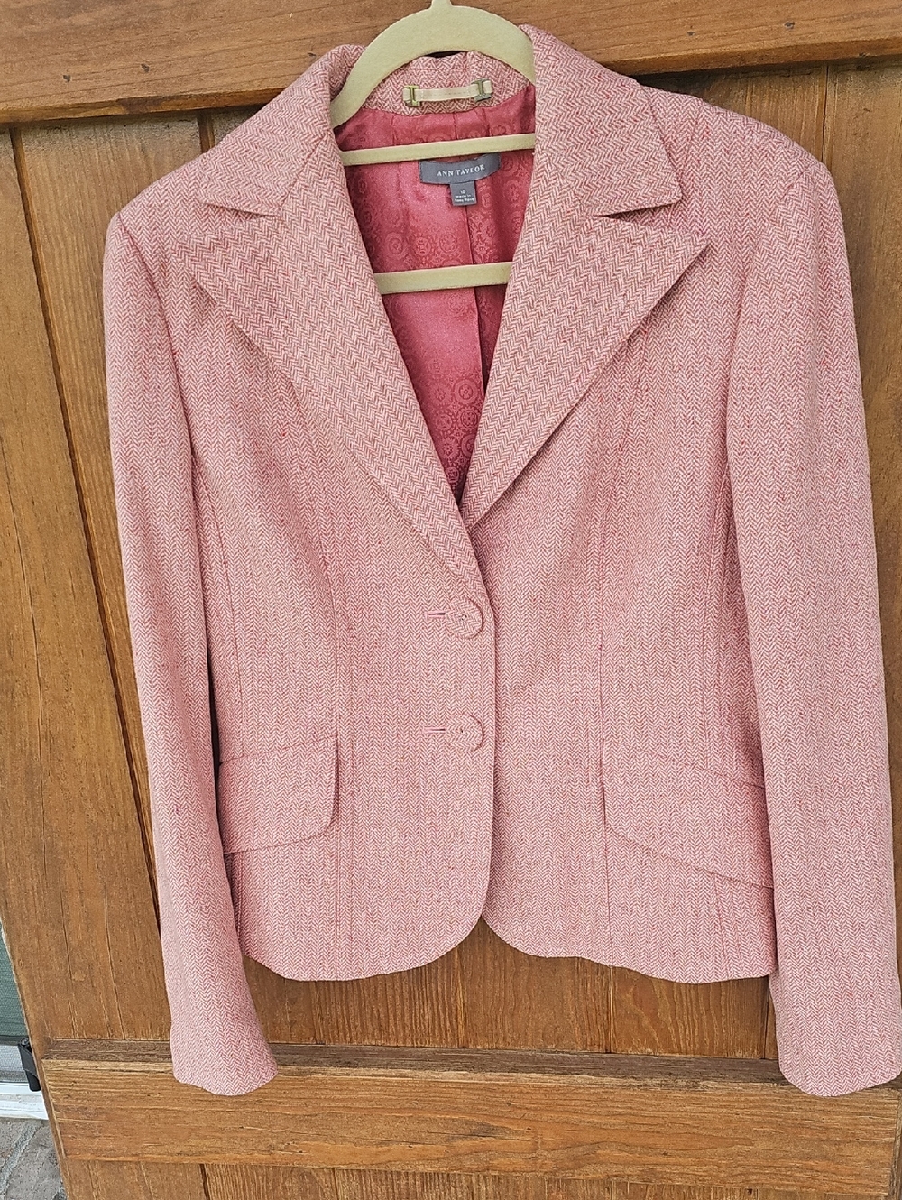 Ann Taylor Pink Tweed Blazer